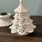 Yankee Candle Ceramic Christmas Tree Candle Holder White Glossy Votive