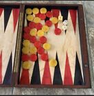 Vintage Bakelite Backgammon Game 30 Red Butterscotch Chips Pieces Checkers