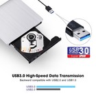 External Cd Dvd Rw Drive Usb 3 0 Writer Slim Burner Player White For Laptop Pc