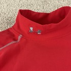 Under Armour Compression Shirt Mens Medium Red Stretch Mock Neck Long Sleeve S71