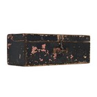 Vtg 1930s Handmade Primitive Painted Black Pink Wood Storage Drop Side Toolbox