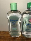 Lot Of 4 Johnson s Baby Oil With Aloe Vera   Vitamin E Various Sizes 62 Oz Total