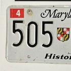 Maryland Historic License Plate      Original Md Classic Car Tag 505 8z9