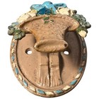 Antique Vintage 1920s Door Knocker Garden Basket Cast Iron Hardware Cottage Core