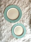 2 Pagnossin Treviso Ironstone Beautiful Plates  Robin Egg Blue Made In Italy