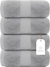 Luxury Bath Towels - Cotton Hotel Spa Towel 27x54  4-pack Dolphin Gray 700 Gsm