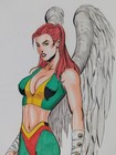  M c  Wyman -hawkgirl Ooak  Signed - 11x14 Org watercolor  Not A Print 
