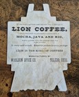 Antique Lion Coffee Woolson Spice Co Toledo Ohio Trade Card Painting Easle