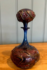 Early Handblown Blue purple Overlaid Glass Scent Bottle