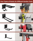 Lryxeg 48-inch Garage Storage Tool Organizer 48  3 Panels   8 Hooks  Black