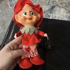 Vintage Christmas Elf Pixie Rubber Face Plush Doll Japan