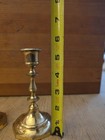 Pair Of 2 Vintage Solid Brass Taper Candlestick Holders Made In India 5 5    Tall