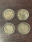 Canada 5 Cents-silver Coins Lot Of  4 