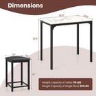 3 Pcs Counter Height Dining Set Faux Marble Table And 2 Chairs Kitchen Bar New