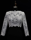 Lace Long Sleeves Wedding Jacket For Bride Bolero White Ivory Bridal Jackets