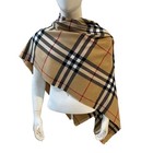 Burberry Beige Nova Check Plaid Wool Scarf Wrap Made In Scotland For Men Women