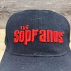 The Sopranos Hat Mens S m Black Baseball Cap Bio Domes Hbo Logo Red Embroidered