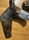 Vintage Brass Horse Head Wall Decor Pair Mcm Equestrian Plaques 7040 7041 9 5 