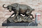 Bronze Cape Buffalo Statue Signed Milo Powerful Wildlife Sculpture Decor