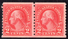 Us 1929 Two Cents Washington Coil Pair Sc   599a Mint Original Gum Mnh Aps Cert 