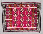 Beautiful Navajo Transitional Period Single Saddle Blanket Diamonds Crosses