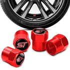 4pcs 54mm St Racing Black Red Center Wheel Hub Caps Emblem Cover Cp9c-1a096-aa