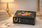 Lacquer Hand-painted Box Double Deck Winter holiday Scene Troika Russian Palekh