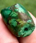 Antique Rare Very Old Tibetan Turquoise Bead - Beautiful Worn Patina 