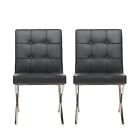 Pandora Modern Design Black Leather Dining Chairs  set Of 2 