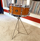 Leedy   Ludwig 5x14 Snare 1955 Sparkling Gold With Original Stand And Case