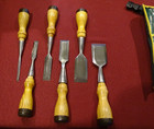Greenlee  Rockford Il 6 Piece Short Socket Firmer Chisels W Original Green Pouch