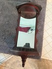 Mirror Gothic Mahogany Wood Candlestick Shelf Wall Hanging Mirror 24 1 2  By 8 