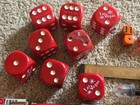 Vintage Lot 8 Large Las Vegas Red Dice Deck Cards Lighter 4 Small Dice
