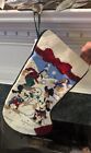 Disney Cross Stitch Christmas Stocking Mickey Minnie Snowman Goofy Donald Rare
