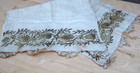Antique 19th C  Turkish Ottoman Gold Metallic Hand Embroidery Panel Table Runner