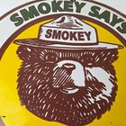 Vintage Smokey Bear Wildfires Sign - Prevention Gas Porcelain Sign