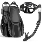 Snorkeling Gear For Adults mask Fins Snorkel Set panoramic View Ml xl Black