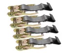Tie Down Rail Hook Ratchet Lasso Wheel Straps 2  X 10  Silver  4 Pack 