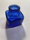 Antique Vintage Cobalt Blue Glass Inkwell 1900s 2 Oz 2 x2 x2 25  Gb