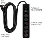 Ge 6-outlet Surge Protector  20 Ft Extension Cord  Power Strip  800 Joules  Flat
