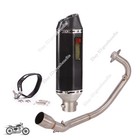 Exhaust Front Link Pipe Slip On 370mm Balck Aluminum Muffler For Cf-moto St125