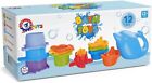 Bath Or Beach Toys Baby Toddlers 12 Pcs Rainbow Stacking Cups Boats Watering Can