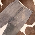 Antique French Striped Workwear Pants - Button Fly 1900s Distressed Thrashed
