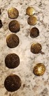 Vntg Antique Lot Of 40 Brass Metal Plastic Gold Tone Decorative Ornate Buttons