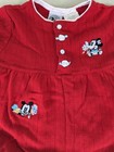 Vintage Disney Mickey   Co  Red Bubble Romper Baby Embroidered Mickey Minnie 12m