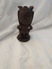 Vintage Mid Century Tiki Totem Statue Hawaii Boho Bar Decor Figurine Faux Wood