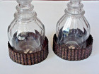 Pair Wine Bottle Decanter Coasters Sterling Disc Decorated With Literary Books