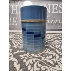 King Seeley Blue Stripe Thermos Bottle Block Soup Coffee 10 Oz  7010 Metal 1970s