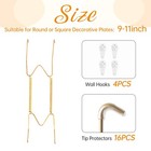 Bilillo 4 Pack Plate Hangers For The Wall  Suitable For 9-11 Inch Art Plate     