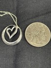 Vintage 925 Sterling Silver Heart In A Circlewith Sisters Quote And Makers Mark